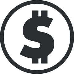 Dollar Sign Icon in Flat Style. Vector Illustration