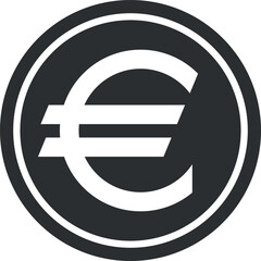 Euro Sign Icon in Flat Style. Vector Illustration