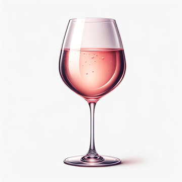 recommend clip art: A png graphic of a full glass of pink blush moscato wine on a white background