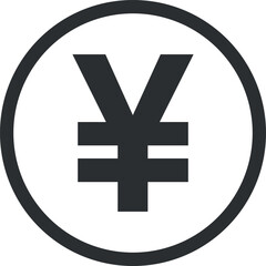 Fototapeta premium Japanese Yen Sign Icon in Flat Style. Vector Illustration