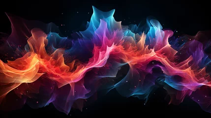 Foto op Canvas Futuristic sound wave visualization. Colorful sound wave visualization on a dark background © stoker