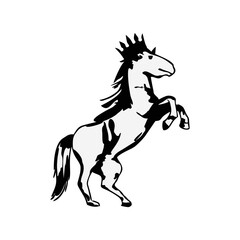 Vector Illustration of a horse with a crown