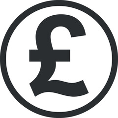 British Pound Sterling Sign Icon in Flat Style. Vector Illustration