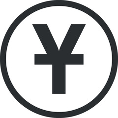 Chinese Renminbi Yuan Sign Icon in Flat Style. Vector Illustration