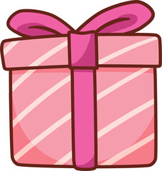 pink gift box with pink ribbon