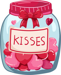 jar of heart kisses me cut illustration. 