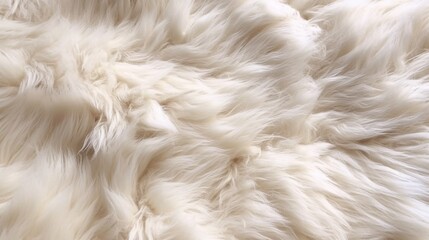 Background picture of a soft fur white carpet.wool.Generative AI