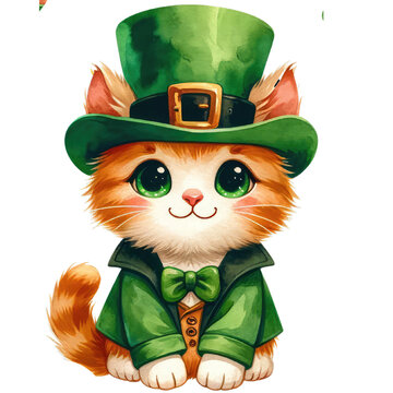Whimsical Watercolor Cat Clipart for St. Patrick's Day Celebrations
Cute Cat in Watercolor for Festive St. Patrick's Day Design
Digital Watercolor Art: Adorable Cat Celebrating St. Patrick's Day