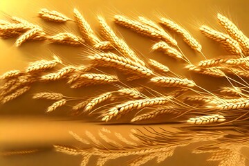 golden wheat on a black background