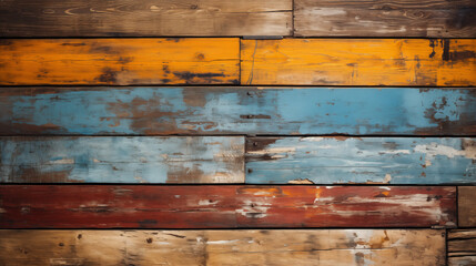Naklejka premium Old wooden colored boards with scuffs and cracks
