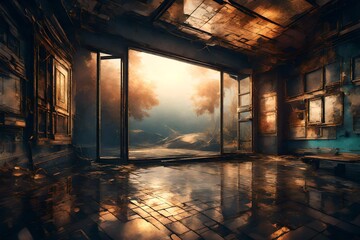 Fototapeta premium abandoned house in the night
