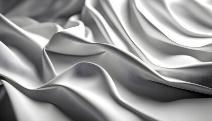 Texture of white crumpled tablecloth (bed linen). Background for various purposes, empty copy space,