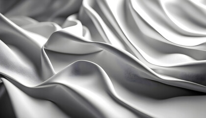 Obraz premium Texture of white crumpled tablecloth (bed linen). Background for various purposes, empty copy space,