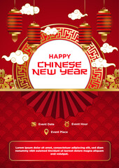 Fototapeta na wymiar Vector Chinese New Year Festival Celebration Poster Template