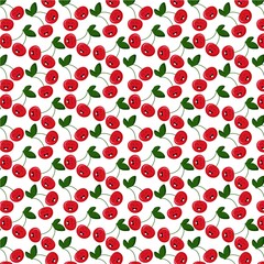 pattern on a bright background with fruits and vegetables