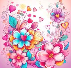 Obraz premium Abstract romantic holiday card for Valentine's Day, vector illustration, design for greeting card,