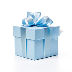 beautiful blue gift box for a kid isolated on clear white background
