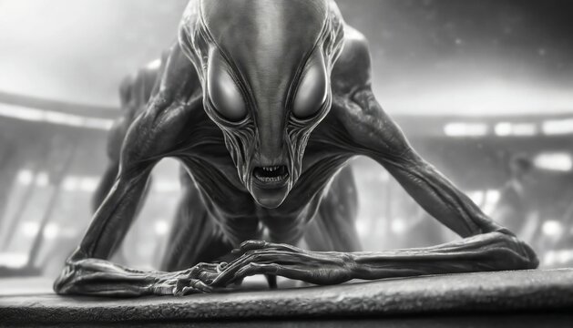 closeup of an allien