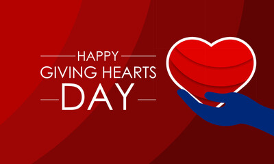 National giving hearts day . February 8. Hands with hearts. Valentines day vector concept. Banner, poster, card, background design. 