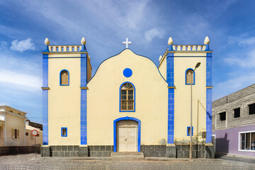Vibrant Santa Isabel Church: Exterior Beauty in Boa Vista, Cape Verde 