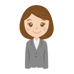 スーツを着た就活生、新入社員、案内、女性、笑顔