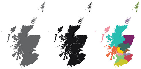Scotland map. Map of Scotland in set