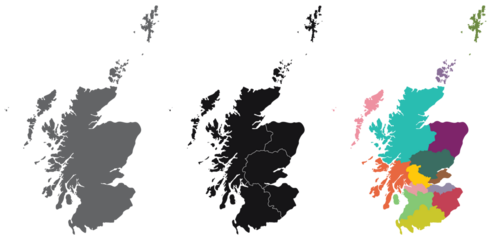 Scotland map. Map of Scotland in set
