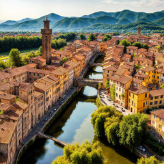 View of a Lucca city Italy  - obrazy, fototapety, plakaty