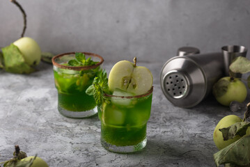Apple alcoholic cocktail or mocktail