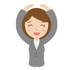 スーツを着た就活生、新入社員、まる、女性、OKサイン