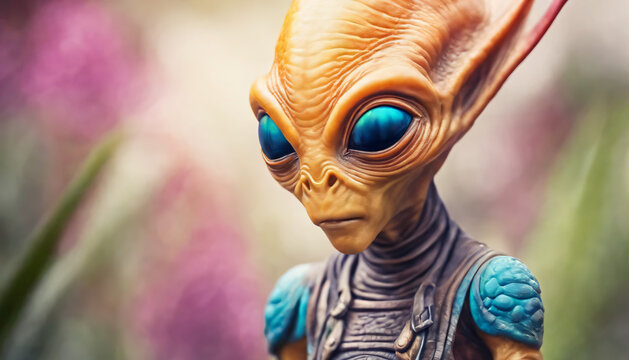 closeup of an allien