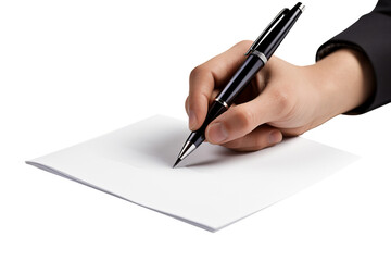 Closeup of man's hand writing on paper