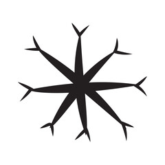 Cute snowflake isolated on white background. Flat snow icon