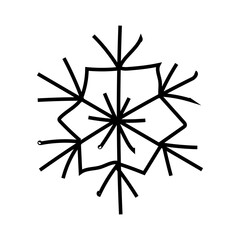 Cute snowflake isolated on white background. Flat snow icon