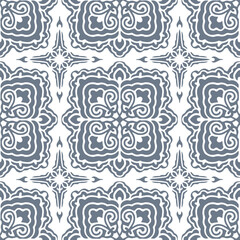 Black and white seamless pattern with arabesques  in a retro style. Vector