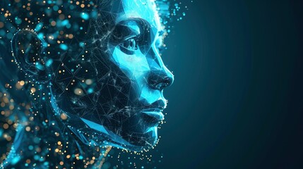 AI face concept background