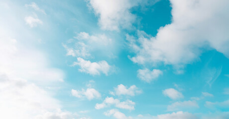 Sky Blue,Cloud Background,Horizon Clear Sky on Summer beach,Landscape nature sunrise with beauty cloudy bright light in winter,Horizon spring skyline with wind and gloomy vivid cyan vintage tone