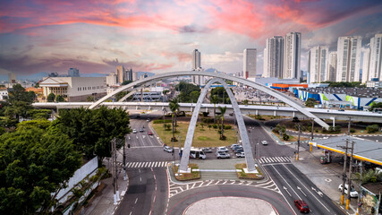 Metallic Bridge. Reinaldo de Oliveira Viaduct in the city of Osasco, Sao Paulo, Brazil.