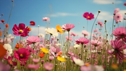 Obraz na płótnie Canvas Vibrant Summer Flower Field - AI Generated