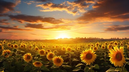 Fototapeta premium Vibrant Summer Flower Field - AI Generated