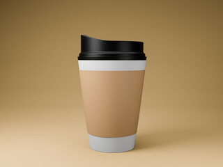 Coffee cup with cardboard mockup