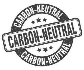 carbon-neutral stamp. carbon-neutral label. round grunge sign