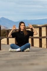 young beautiful girl posing