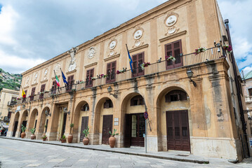 Fototapeta na wymiar Town hall of Monreale, Palermo, Sicily, Italy