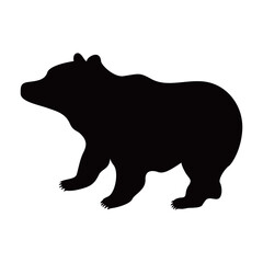 bear silhouette design. wild animal sign and symbol.