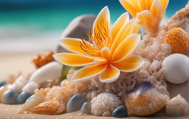 Obraz na płótnie Canvas Tropical beach treasures macro photography close up