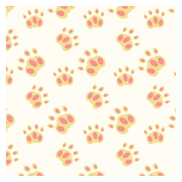 free vector seamless animal pattern background cute paw print background illustration