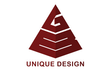 Modern letter GB creative pyramid shape logo