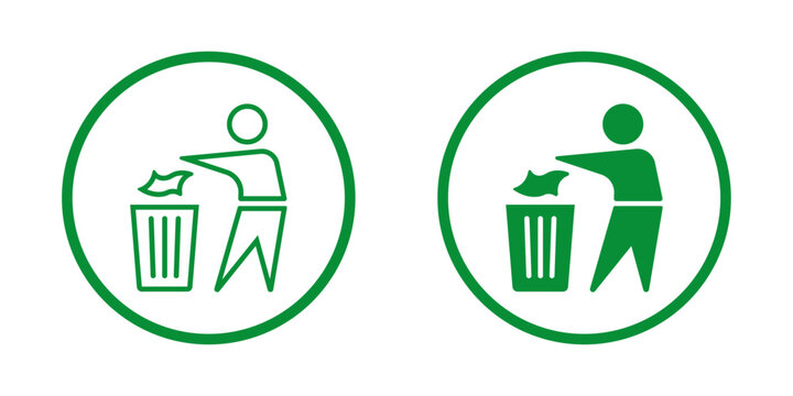 use dustbin green sign vector design