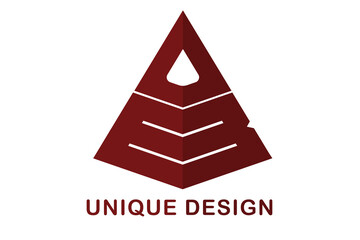 Modern letter OB, DB creative pyramid shape logo - obrazy, fototapety, plakaty